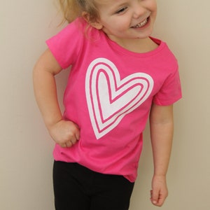 Girls Heart Tee Heart T-shirt T-shirt for Girls Pink - Etsy