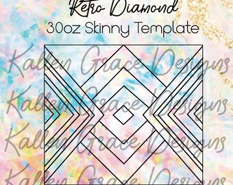 20oz Skinny Retro Diamond Tumbler Template