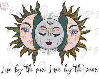 Boho Sun & Moon Digital Download/Sublimation Design