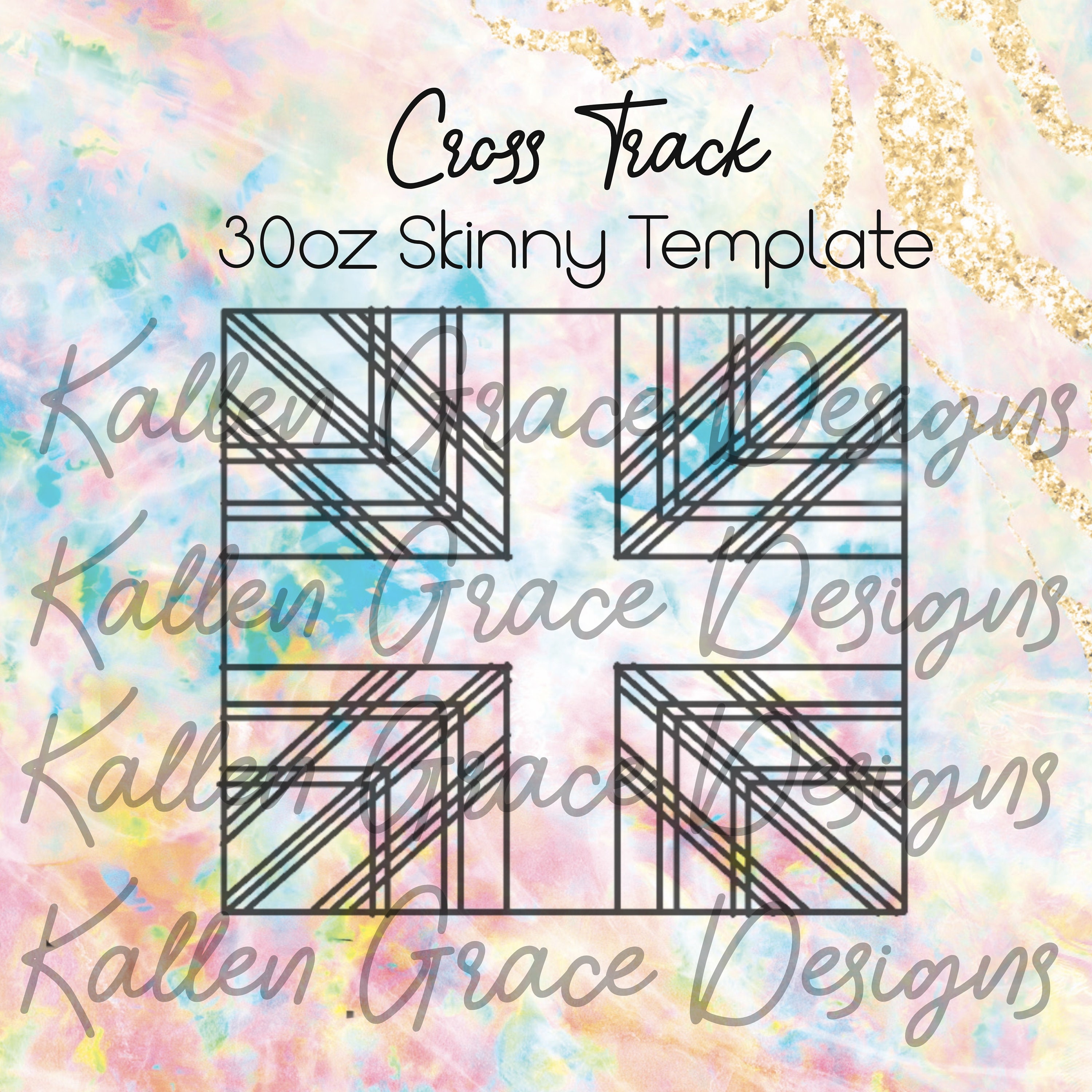 30oz Skinny Cross Track Tumbler Template