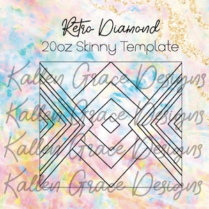 20oz Skinny Retro Diamond Tumbler Template