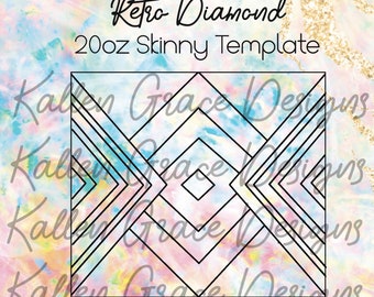 20oz Skinny Retro Diamond Tumbler Template