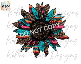 Serape leopard sunflower Digital Download/Sublimation Design