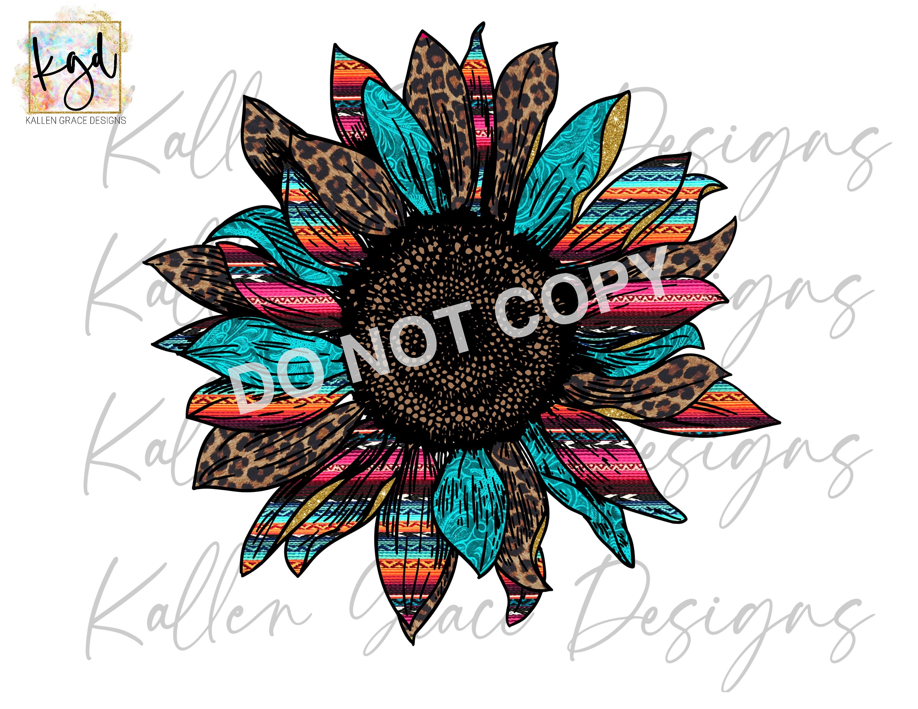 Serape leopard sunflower Digital Download/Sublimation Design