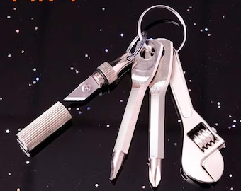 Mini llavero con juego de herramientas EDC, multiherramienta de bolsillo, destornillador y llave inglesa pequeños, regalo para hombres, herramienta de colección DIY