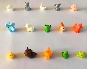 Mini Resin Animal 15 Figurines, Micro Landscaping Kit, Fairy Garden, Dollhouse Decor