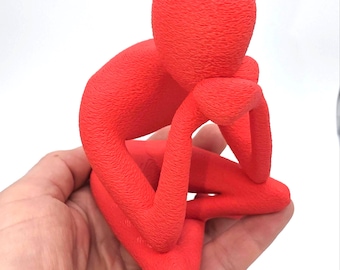 See Hear Speak No Evil 3D Sculpture, Abstract Minimalist Thinker Figurine, Desk Shelf Decor