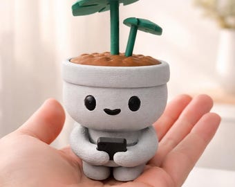 3D Printed Planters Pots, Succulent Holder Gift, Mini Desk Plant Pot, Kawaii Planter Office Decor Gift