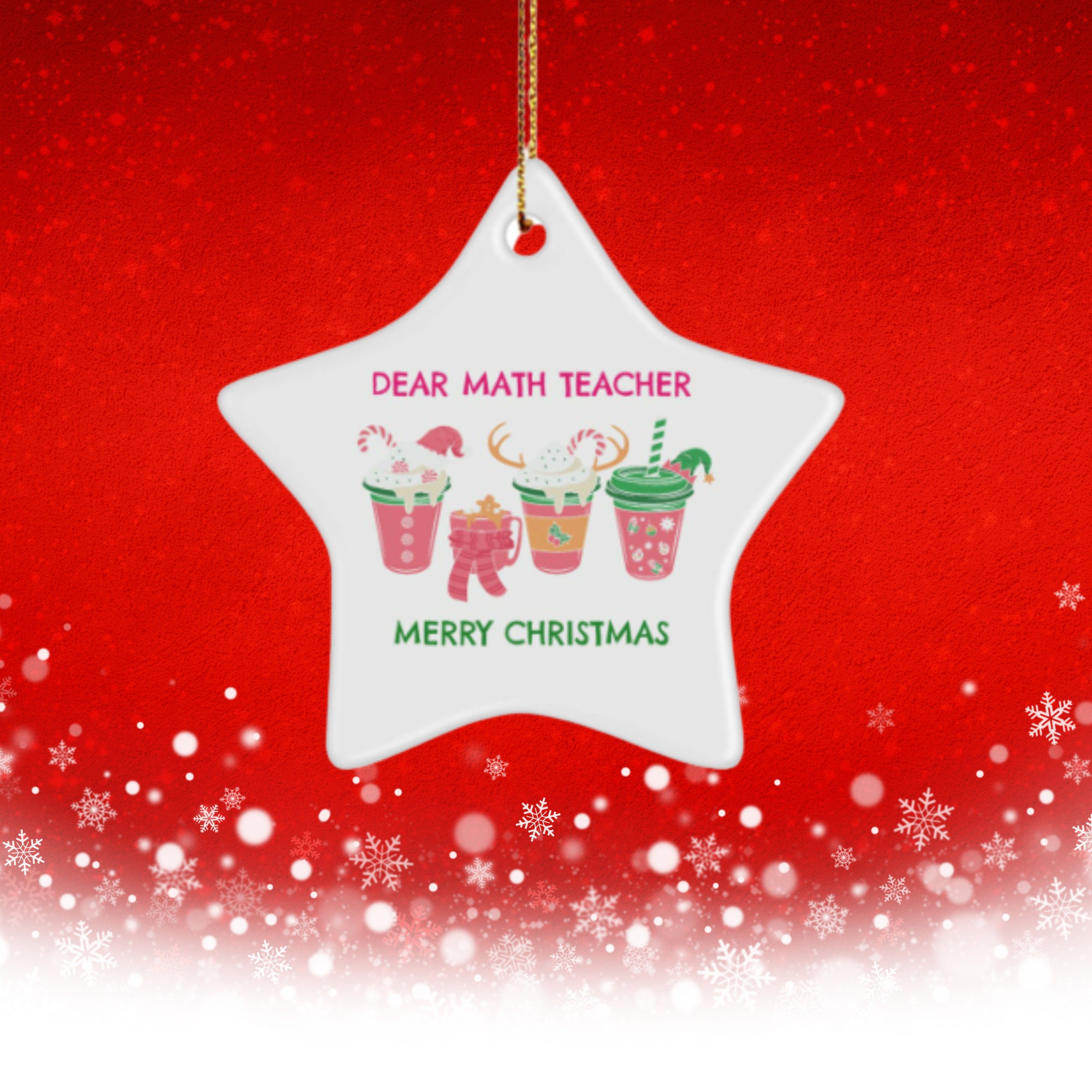Math Teacher Ornament Mathe Teacher Tree Ornament Math Etsy