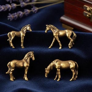 Mini figuras de latón para amantes de los caballos, energía ecuestre, decoración ecuestre, pequeños ponis coleccionables imagen 5