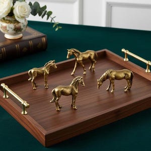 Mini figuras de latón para amantes de los caballos, energía ecuestre, decoración ecuestre, pequeños ponis coleccionables imagen 3