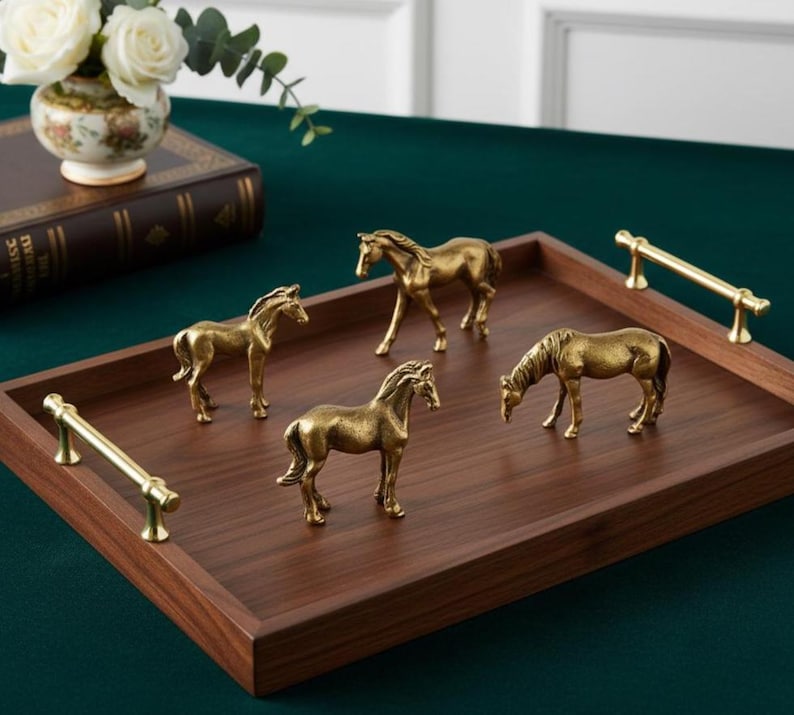 Mini figuras de latón para amantes de los caballos, energía ecuestre, decoración ecuestre, pequeños ponis coleccionables imagen 3