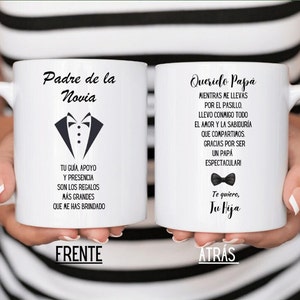 Regalo Al Padre De La Novia De Hija, Regalo De Boda Taza Café Té a Papá De La Novia, Regalo De Boda a Papá De Hija, Regalo de Bodas a Papá