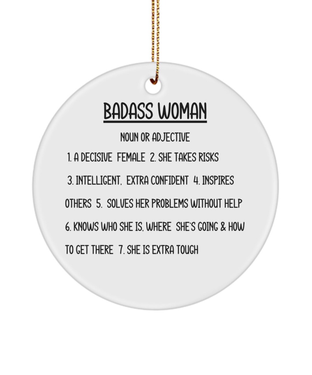 Badass Woman Definition Gift, Woman Survivor Ornament, Badass Woman