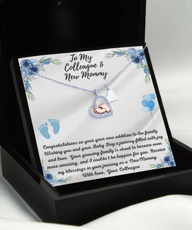 Baby Feet Necklace for New Mom Colleague From Colleague Work Etsy