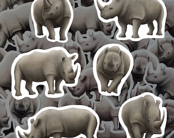 Neushoorn sticker pakket waterdicht vinyl sticker Safari dier briefpapier cadeau voor neushoorn minnaar sticker set voor waterfles laptop dagboek