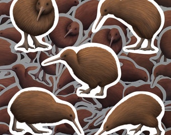 Kiwi Bird Sticker Pack, New Zealand Wildlife Decals