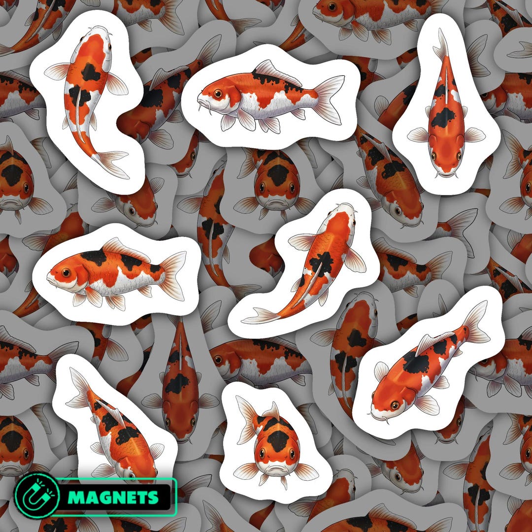 Koi Fish Magnets Waterproof Vinyl Japanese Garden Decor Koi Pond ...