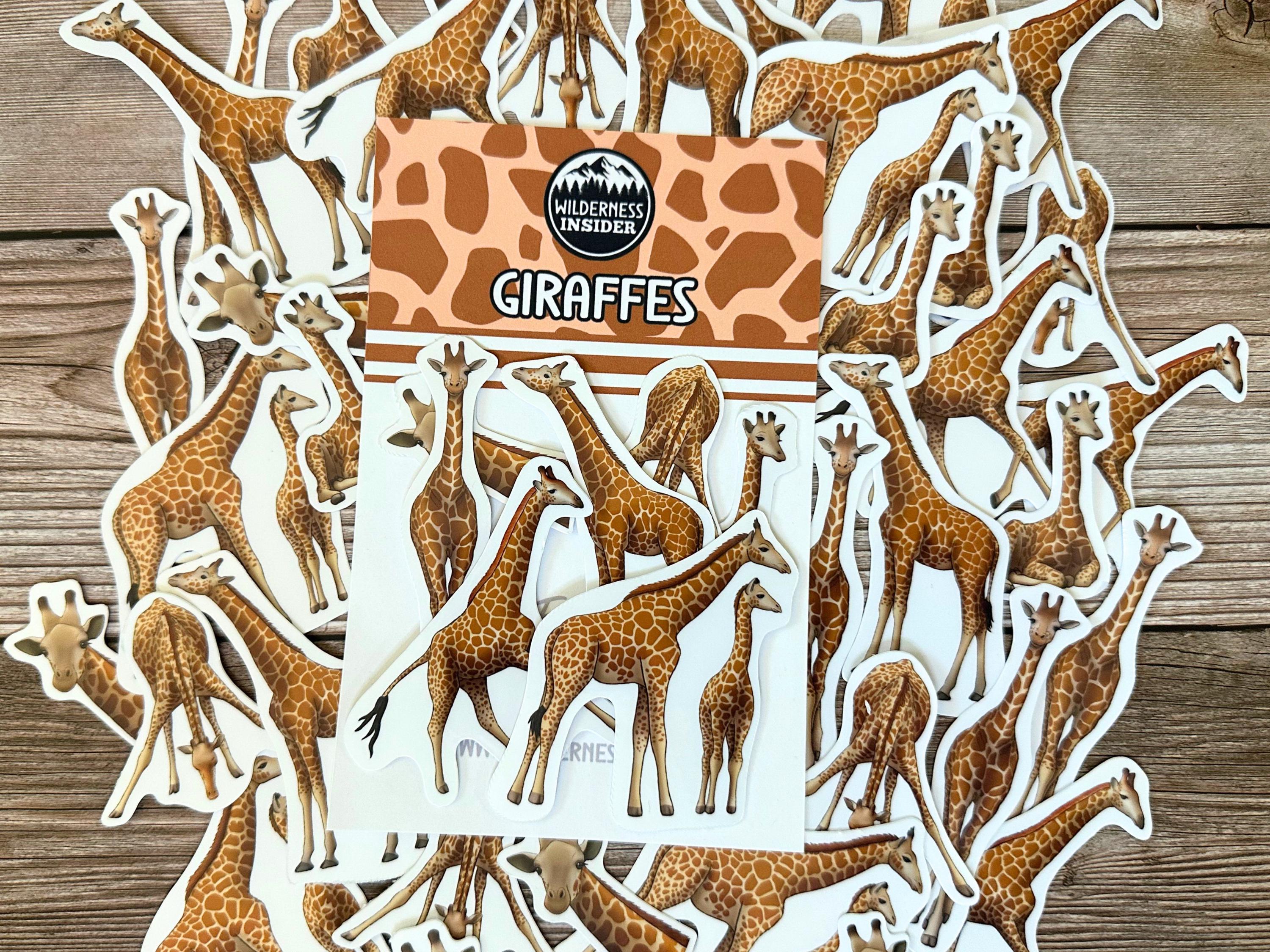 Giraffe Sticker Pack Safari Animals Vinyl Decals Wildlife Stationery ...