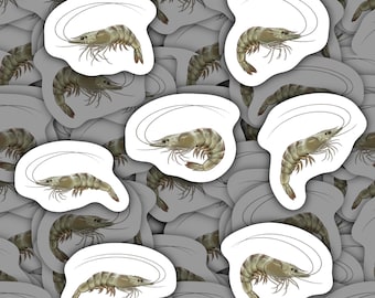 Garnalen stickers vinyl stickers waterdicht oceaan schepsel briefpapier cadeau voor liefhebbers van schaaldieren garnalen briefpapier voor scrapbooking waterfles