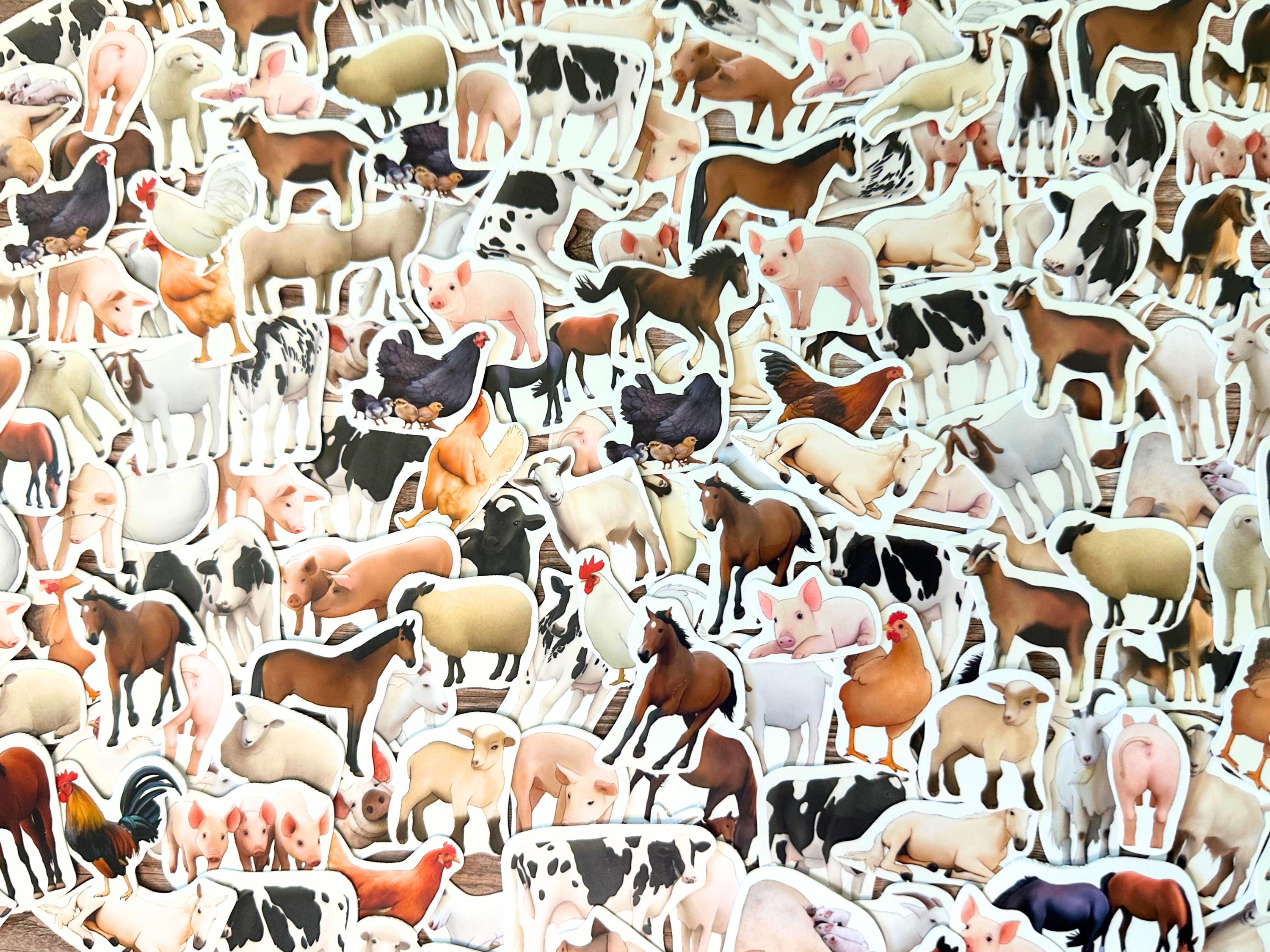 Rustic Barn Stickers Farm Animal Sticker Pack Assorted Barn Animal Decals Waterproof Vinyl ...