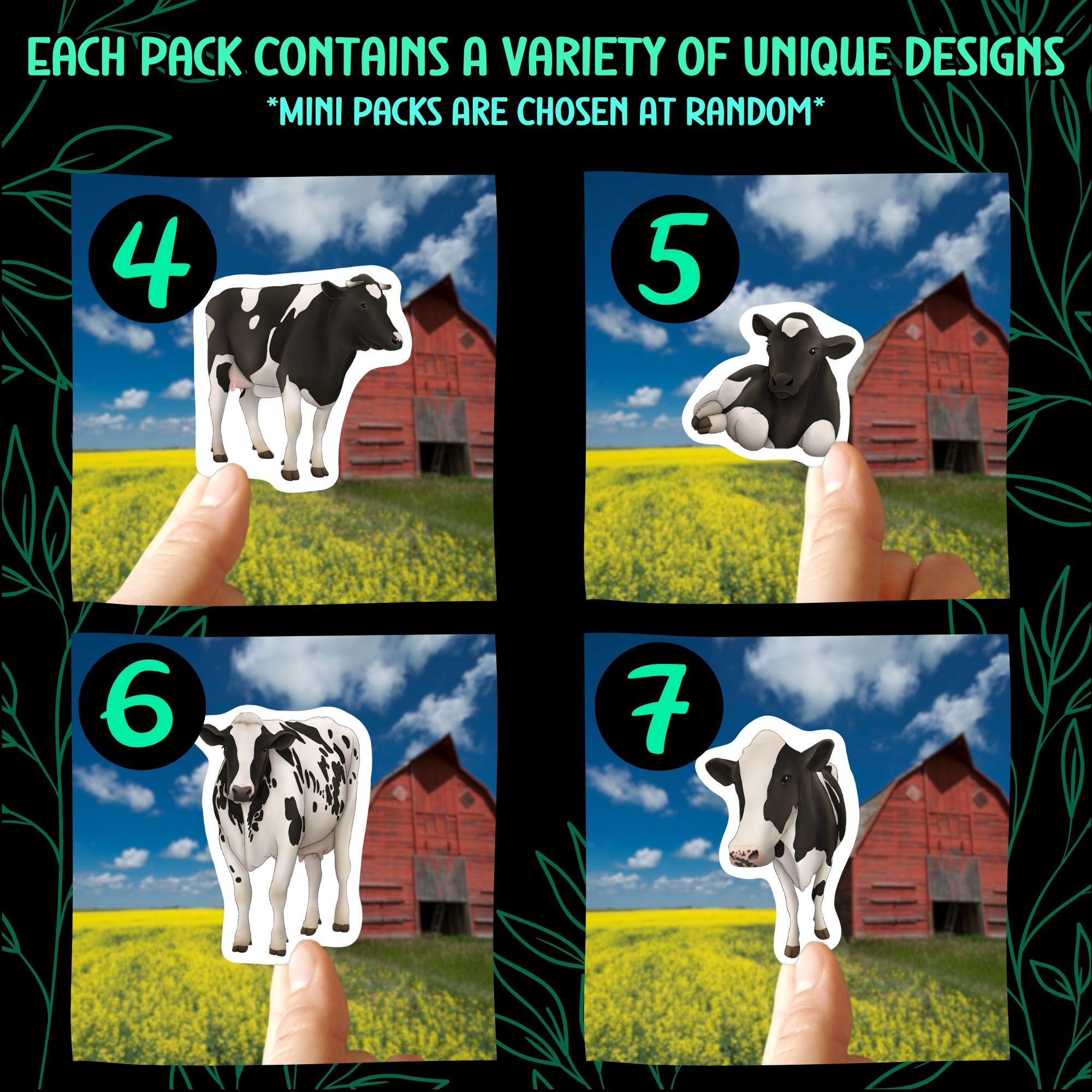Cow Sticker Pack Bovine Vinyl Decal Dairy Farm Animal Lover Gift ...