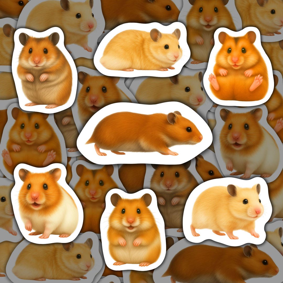 Hamseter Sticker Hamster Stickers Small Pet Vinyl Decals Waterproof Stationery Gift for ...