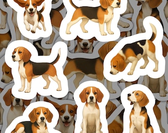 Pegatinas de vinilo de Beagle, impermeables, para mascotas, regalo de papelería para amantes de los perros, paquete de pegatinas de Beagle para álbumes de recortes, decoración de botellas de agua de Beagle.