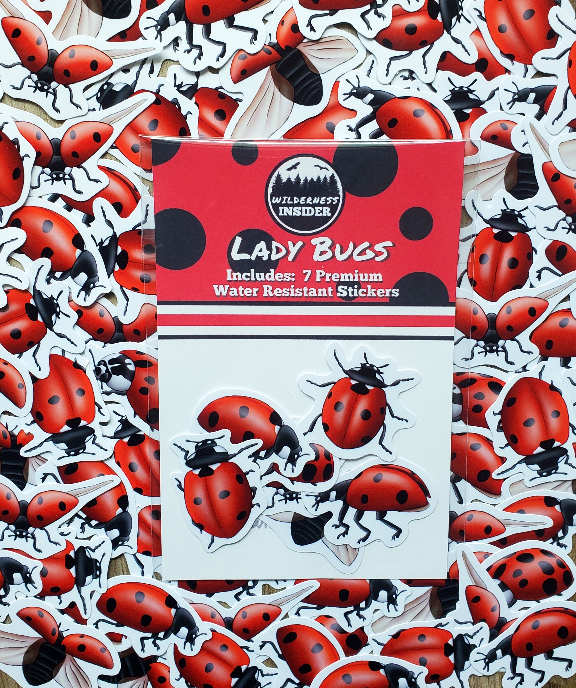 Ladybug Sticker Pack Garden Insect Decals Lady Bug Stickers Waterproof ...