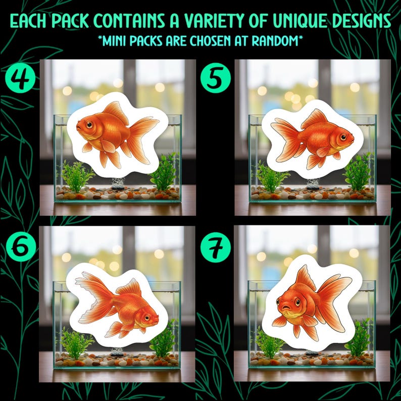 Fat Goldfish Sticker Goldfish Stickers Waterproof Vinyl Decals Aquarium Fish Stationery Gift ...