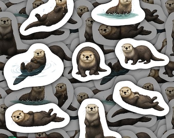 Sea Otter Magnets Waterproof Vinyl Coastal Kitchen Decor Fridge Animal Gift for Marine Mammal Lovers Wildlife Enthusiasts Otter Home Decor