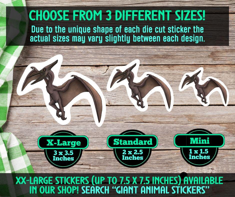 Pterodactyl Stickers Vinyl Decals Dinosaur Stationery Gift for ...