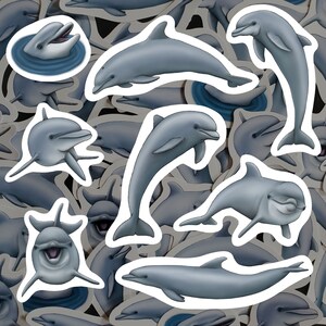 Dolfijn stickerpakket waterdicht vinyl sticker zeeleven briefpapier cadeau voor dolfijnliefhebber stickerset voor waterfles laptop
