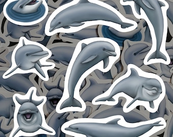 Bottlenose Dolphin Sticker Pack Waterproof Vinyl Decal Marine Life Stationery Gift For Dolphin Lover Sticker Set For Water Bottle Laptop