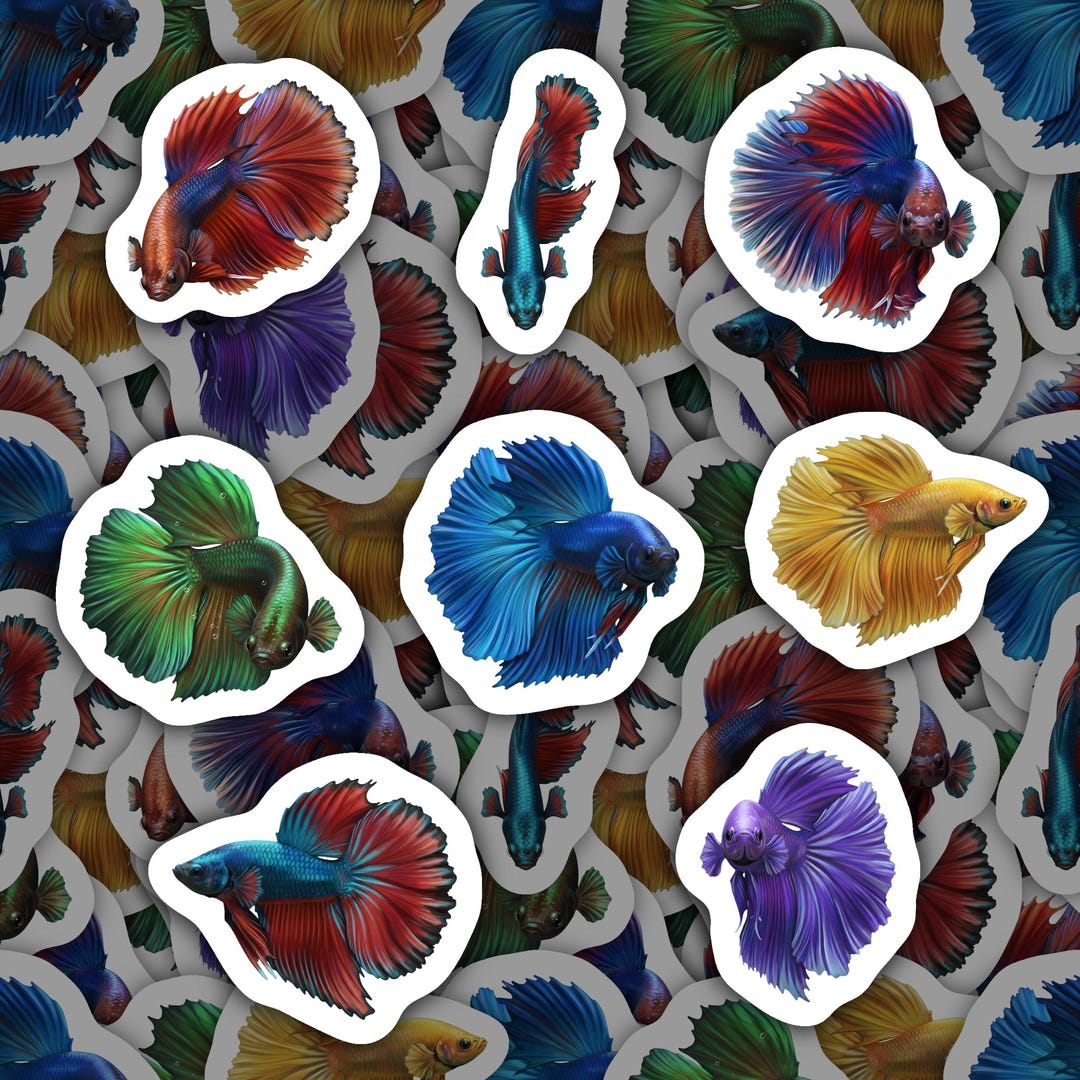 Betta Fish Stickers Vinyl Decals Waterproof Aquarium Lover Gift Fish ...