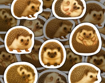 Hedgehog Stickers Vinyl Small Pet Decals Waterproof Stationery Pet Decor Gift for Hedgehog Lovers Pack for Water Bottle Cute Hedge Hog Decor