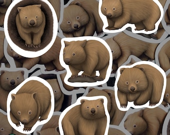 Wombat-magneetset waterdicht vinyl dierenmagneten voor koelkast Australian Wildlife Kitchen Decor Cadeau voor wombatliefhebber