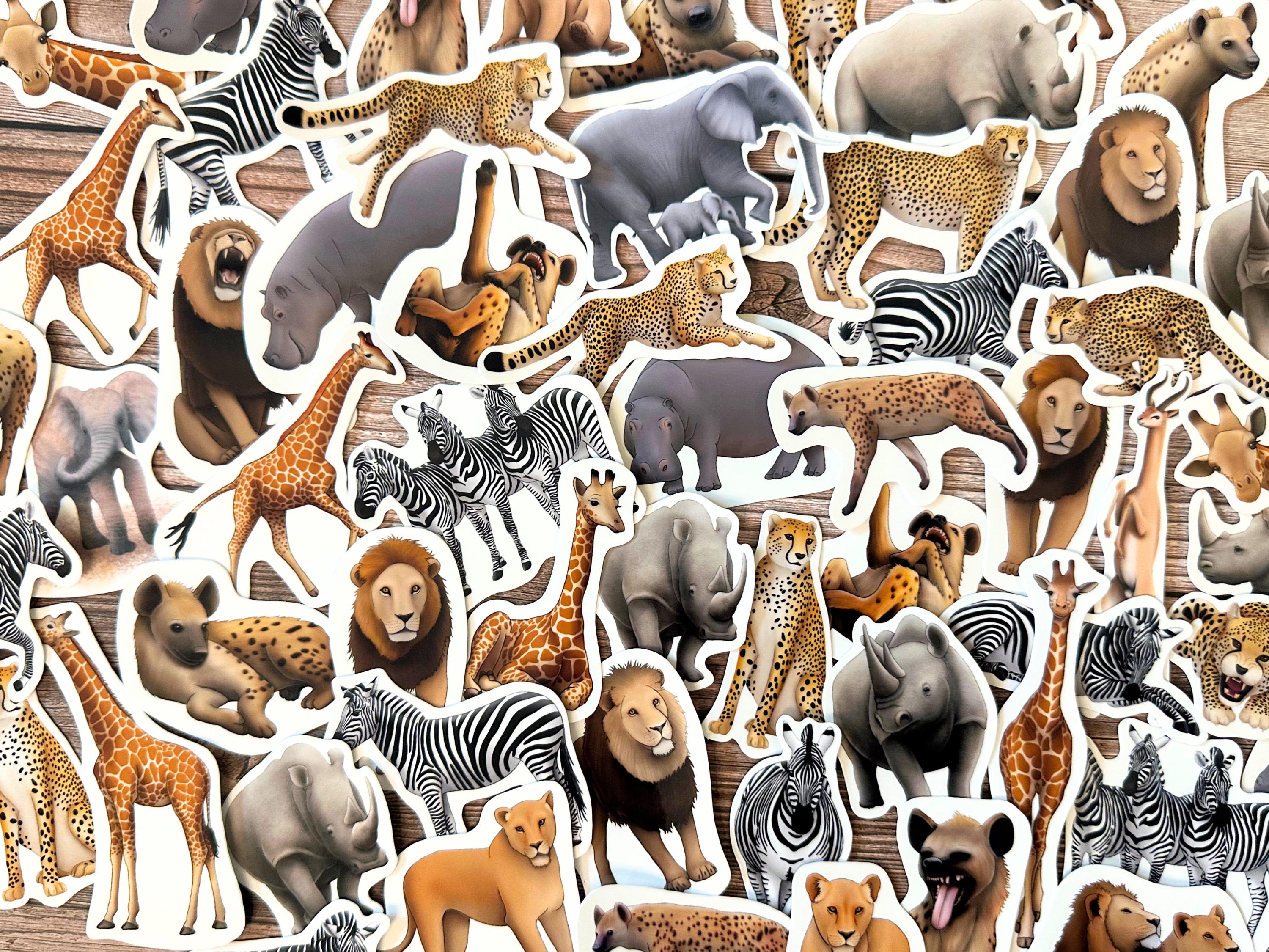 Sav Sticker Safari Animal Sticker Pack African Savannah Wildlife Stationary ...