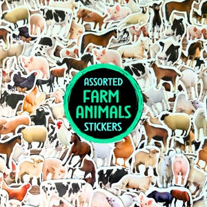 Farm Animal Sticker Pack Assorted Barn Animal Decals Waterproof Vinyl Horse Stickers Cow Lover Gift For Farmers Pig Stationary Chicken Decor