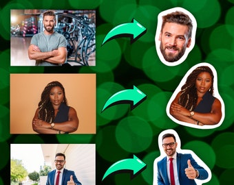 Benutzerdefinierte Gesichtsaufkleber wasserdichte Vinyl Portrait Aufkleber personalisierte Foto Aufkleber Set individuelle persönliche Marke stationär lustiges Geschenk