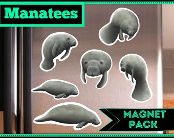 Green manatee refrigerator magnet 2
