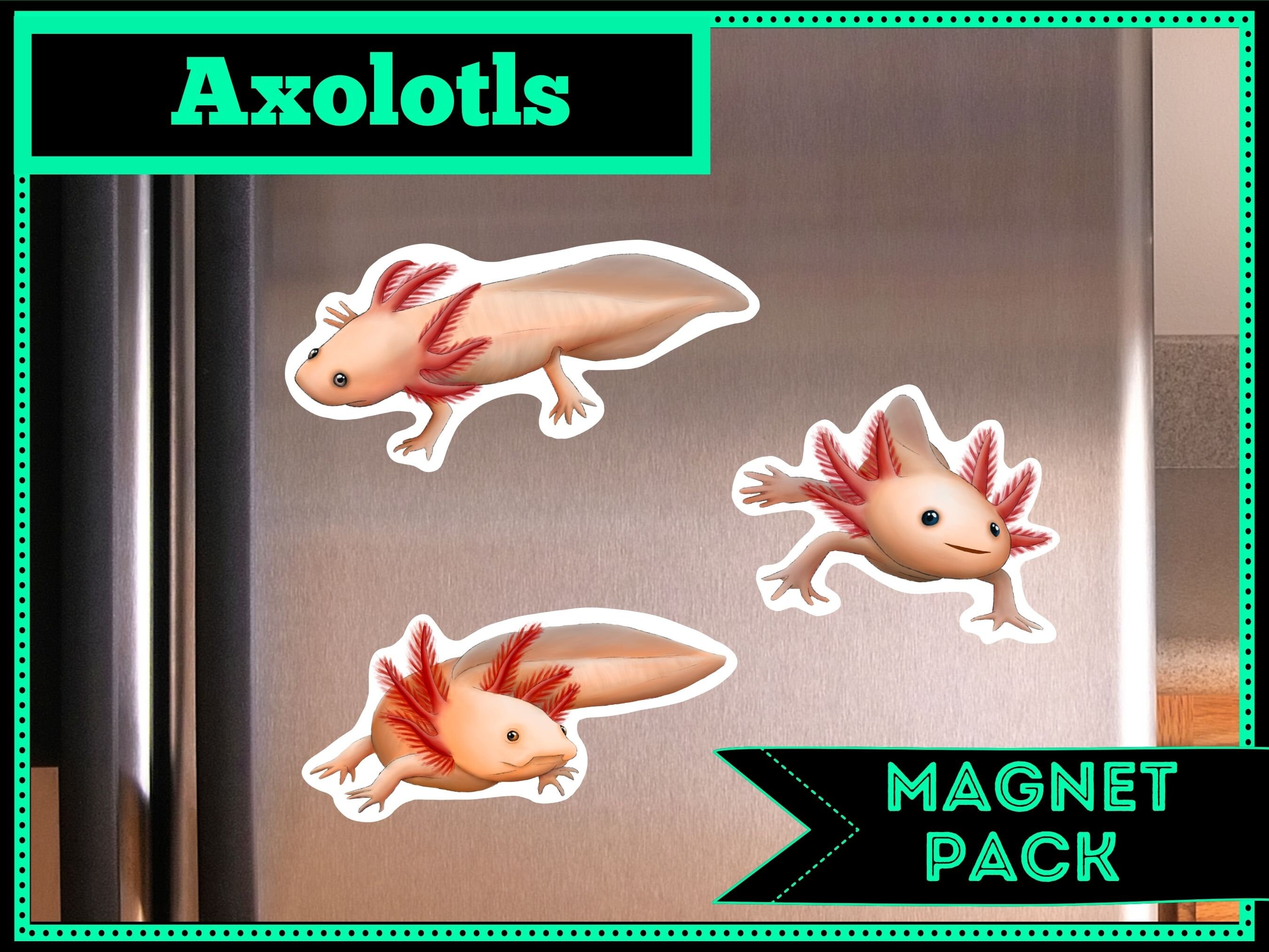 Axolotl Animal Pack, 3 Pcs, Axolotl Home Decor, Water