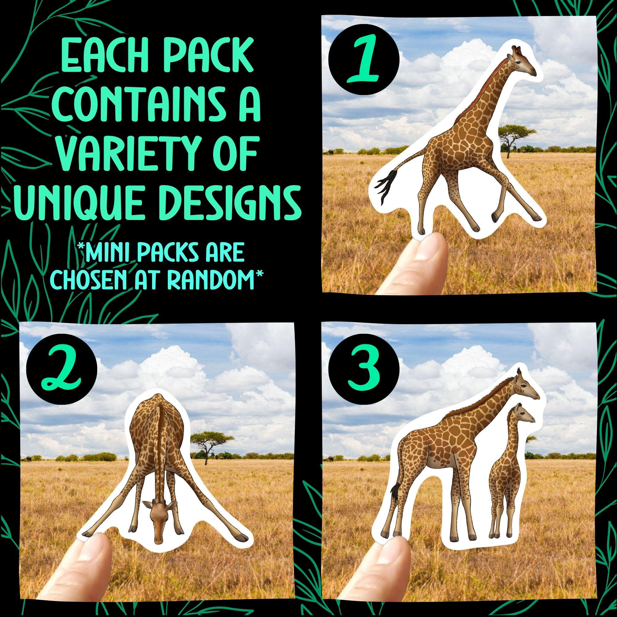 Giraffe Sticker Pack Safari Animals Vinyl Decals Wildlife Stationery ...