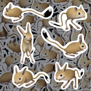 Jerboa Sticker Pack Desert Wildlife Decals Exotic Rodent Stickers Cute Animal Decor Gift For Jerboa Lover for Laptops Water Bottles Journals