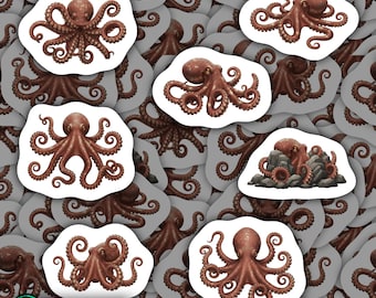 Pacific Giant Octopus Magnets Waterproof Vinyl Kitchen Decor Sea Life Gift for Ocean Enthusiasts Animal Art Aquarium Coastal Home Decor