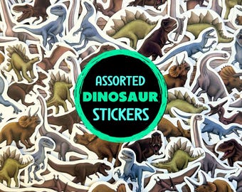 Dinosaur Sticker Pack Assorted Jurassic Vinyl Decals Waterproof Dino Gift for Dinosaur Lover Prehistoric Stationary TRex Stickers For Bottle