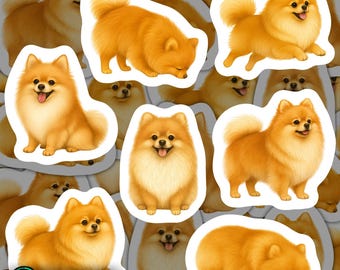 Pomeranian Magnets Waterproof Vinyl Dog Decor Gifts for Dog Lovers Kitchen Decor Animal Accessories for Refrigerator Pet Pomeranian Lovers