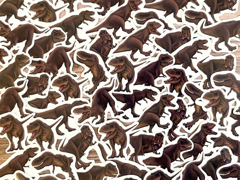 Tyrannosaurus Rex Stickers Vinyl Decals Waterproof Dinosaur Stationery ...