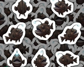 Anglerfish Magnets Waterproof Vinyl Sea Decor Magnetic Gift for Deep Sea Lover Underwater Wildlife Enthusiast Refrigerator Decor for Kitchen