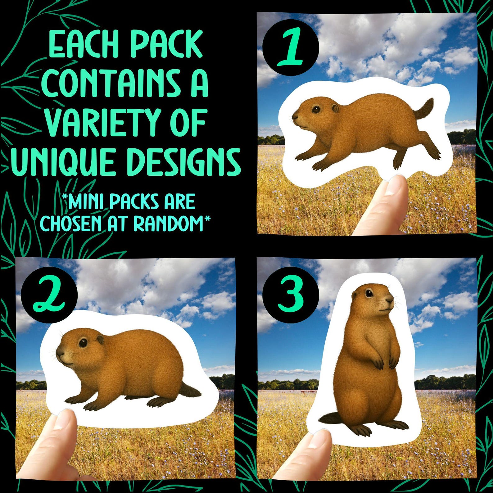 Prairie Dog Stickers Vinyl Decals Waterproof Wildlife Stationery Gift ...